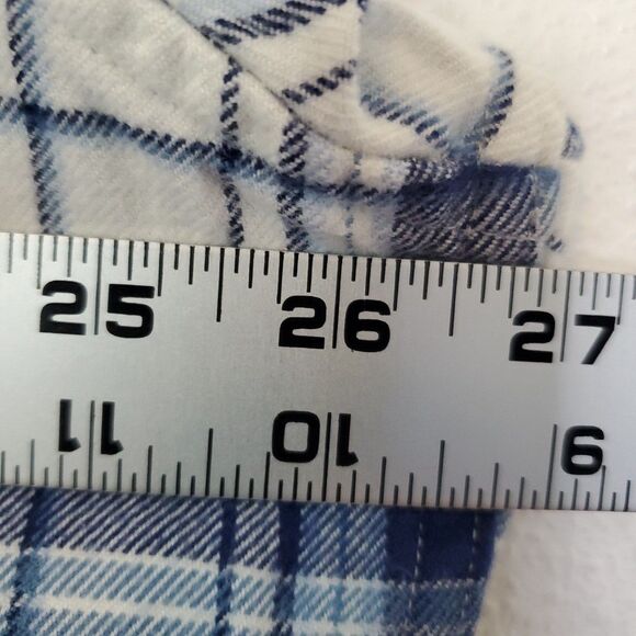 Lands End Men's Flannel Shirt Blue Plaid Traditional Fit Sz XL 17-17.5 - Picture 10 of 15
